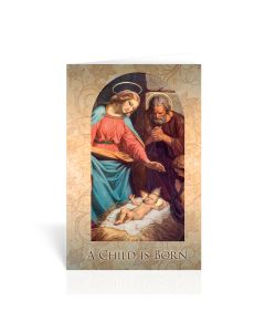 Holy Family with Manger Christmas Greeting Cards