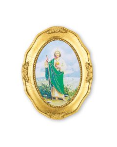 3 1/2" x 4 1/2" Gold Leaf Framed with a Saint Jude Print-P65