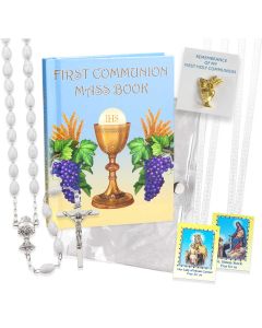 5pc Chalice First Communion Set in White