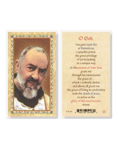 Prayer to St Pio Laminated Holy Card. Inc. of 25