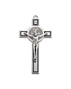3" Nickel Saint Benedict Crucifix