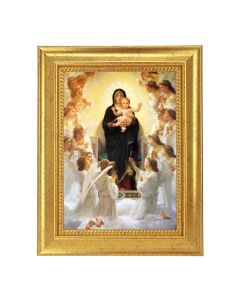 6 3/4" X 8 3/4" Gold Leaf Finish Frame with 5" X 7" Bouguereau: Queen of Angels