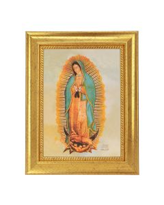 6 3/4" X 8 3/4" Gold Leaf Finish Frame with 5" X 7" O.L. of Guadalupe Textured Art