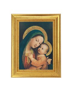 6 3/4" x 8 3/4" Gold Leaf Finish Frame with 5" x 7"  O.L. of Good Counsel Textured Artwok