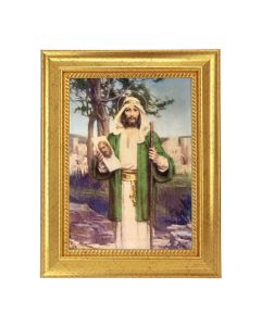 6 3/4" x 8 3/4" Gold Leaf Finish Frame with 5" x 7" Chambers: St. Jude Textured Artwork