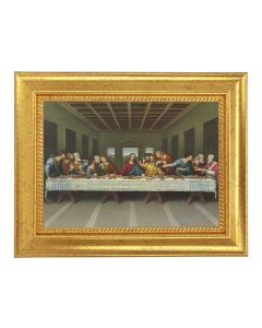 6 3/4" x 8 3/4" Gold Leaf Finish Frame with 5" x 7" Last Supper Textured Artwork
