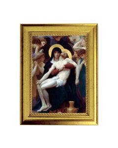  6 3/4" x 8 3/4" Gold Leaf Finish Frame with 5" x 7" Bouguereau: Pieta Textured Artwork