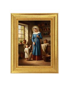 6 3/4" X 8 3/4" Gold Leaf Finish Frame with 5" X 7" Kitchen Madonna Textured Art
