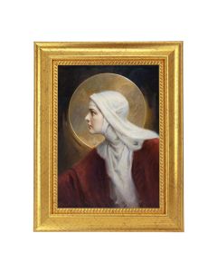 6 3/4" x 8 3/4" Gold Leaf Finish Frame with 5" x 7" Chambers: The Saint Textured Artwork