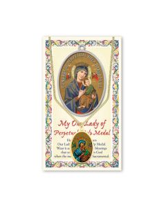 Our Lady of Perpetual Help Epoxied Patron Saint Medal and a 18" Chain