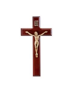7" Dark Cherry Cross with Museum Gold Finish Corpus