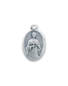1" Oval Oxidized Saint Martin De Porres Medal in Spanish (Sold in Inc. of 25)