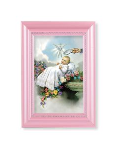 5 1/2" x 7" Pink Frame with Baptism Print