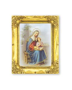 3" x 2" Antique Gold Frame with Saint Anne Print-P65