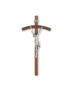 10" Walnut Cross with an Italian Silver Finish Corpus