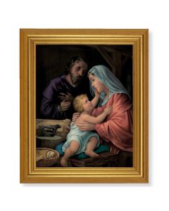 10" x 12" Gold Leaf Finish Beveled Frame with 8" x 10" The Holy Family Textured Art