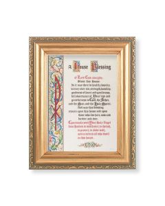 5.5" x 7" Antique Gold Frame with a House Blessing Print