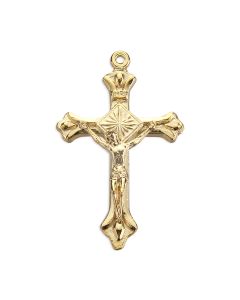 1 1/2" Flared Tipped Gold Tone Crucifix