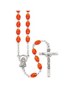 Oval Topaz Plastic Bead Rosary