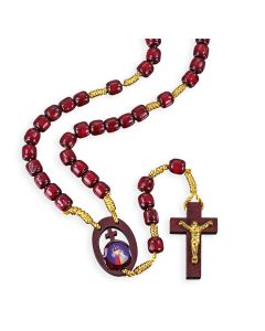 Divine Mercy Wood Bead Rosary