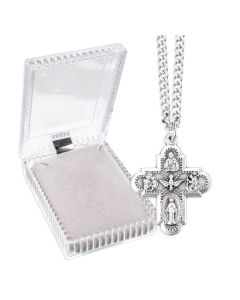 Four Way Cruciform Medal on a 24" Chain, Boxed