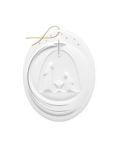 2 3/4" x 3 1/2" Oval Resin Ornament with Gold Accents