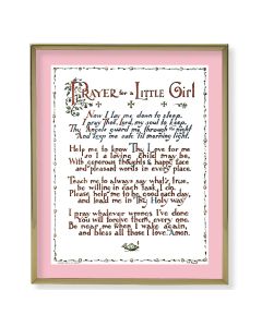 8" x 10" Gold Plaque Frame with a Prayer for Little Girl Print