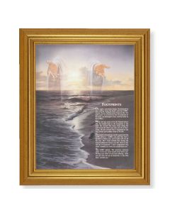 10" x 12" Gold Leaf Finish Beveled Frame with 8" x 10" FootprintsTextured Art