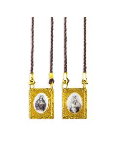 Gold Metal Patina Scapular-P65