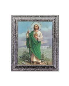 10 1/2" x 12 1/2" Grey Oak Finish Frame with an 8" x 10" Saint Jude Print