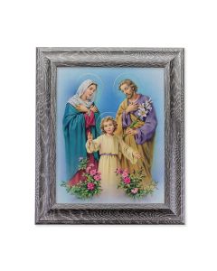 10 1/2" x 12 1/2" Grey Oak Finish Frame with an 8" x 10" The Holy Family Print
