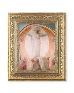 12 1/2" x 14 1/2" Ornate Gold Leaf Antique Frame with 8" x 10" Transfiguration of Christ Print