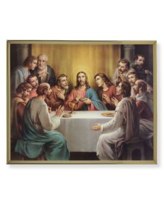 11" x 14" Gold Plaque Frame with a Bonella: Last Supper Print
