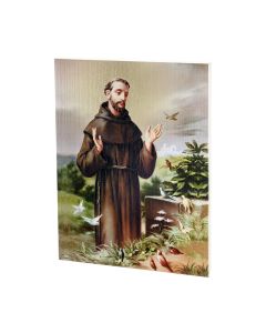 Saint Francis Textured Wood Plaque
