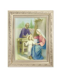 8.25" x 10.25" Silver Ornate Frame with a 6" x 8" The Holy Family Print