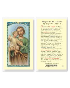 Saint Joseph Prayer of Pope Pius X Holy Card
