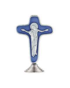 3" Standing Mother of Sorrows Cross with Blue Epoxy