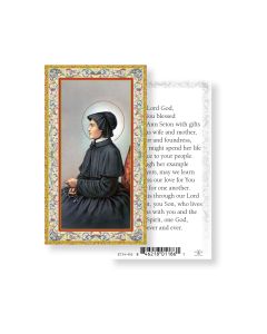 Saint Elizabeth Seton Gold Embossed Paper Holy Card