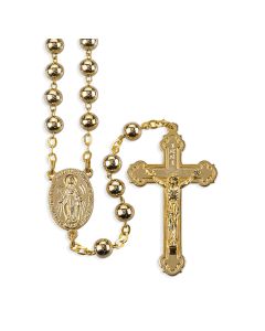 Gold Finished Metal Bead Rosary