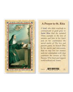 Prayer to St. Rita Laminated Holy Card. Inc. of 25