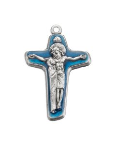1 3/4" Mother of Sorrows Cross with Blue Epoxy
