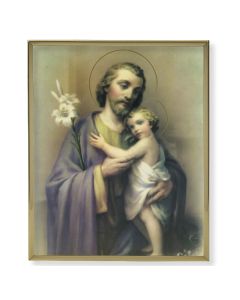 11" x 14" Gold Plaque Frame with a Saint Joseph Print