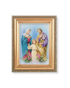 5.5" x 7" Antique Gold Frame with a Holy Family Print