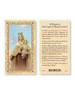 Our Lady of Mt. Carmel Laminated Holy Card. Inc. of 25