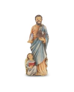 4" Cold Cast Resin Hand Painted Statue of Saint Matthew in a Deluxe Window Box-P65