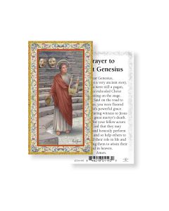 Saint Genesius Holy Card