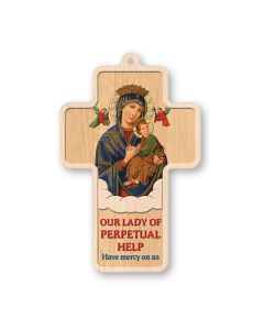 Our Lady of Perpetual Help Laser Cut Wood Cross