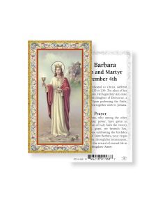 Saint Barbara Holy Card