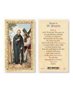 Prayer to St. Peregrine Laminated Holy Card. Inc. of 25