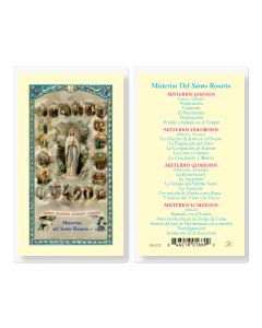 Misterios Del Santo Rosario Holy Card